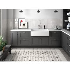 Art Nouveau Charcoal Grey 20x20