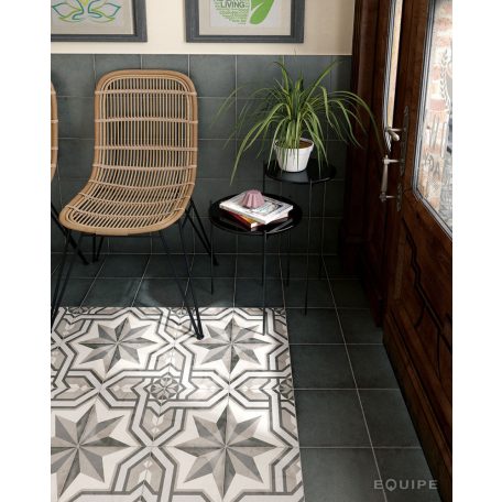 Art Nouveau Charcoal Grey 20x20