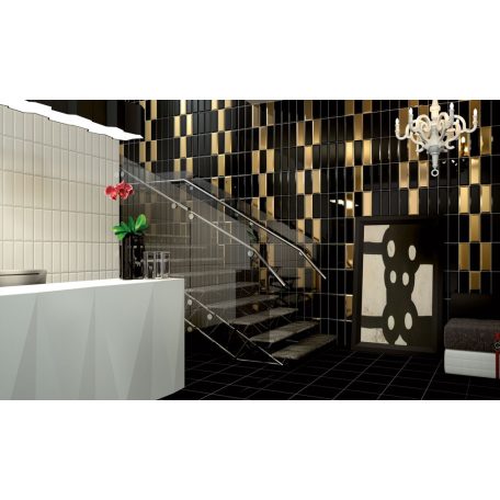 Metro Bisel Oro Brillo 10x30 fózolt fényes arany metro csempe