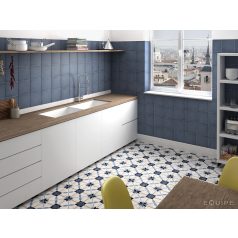 Art Nouveau Woad Blue 20x20