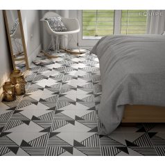 Deco Origami B&W 20x20 cementlap hatású járólap