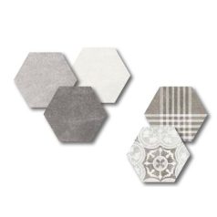 Hexatile Cement Black 17,5x20 hatszögletű járólap