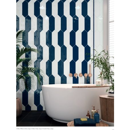 Picket /nyíl/ Navy Blue fényes sima hatszög 10x30 tengerész kék fali csempe