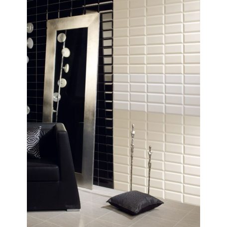 Bisel Negro Mate 10x20 matt fekete fózolt metro csempe
