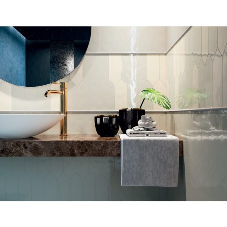 Picket /nyíl/ Ivory fényes sima hatszög 10x30 csont fali csempe