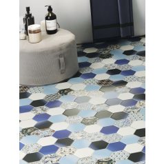  Hex Nouveau Blue 26,5x51 hexagon mintás járólap