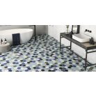  Hex Nouveau Blue 26,5x51 hexagon mintás járólap