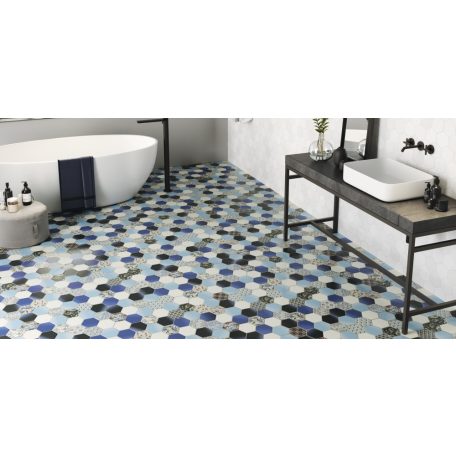  Hex Nouveau Blue 26,5x51 hexagon mintás járólap