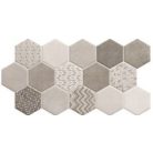 Realonda Habitat Hex Ice 26,5x51 hexagon mintás járólap