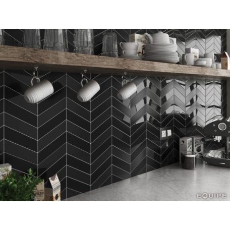 Equipe Chevron Wall Black fényes Left   18,6x5,2