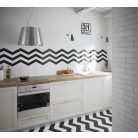 Equipe Chevron Wall Black fényes Left   18,6x5,2