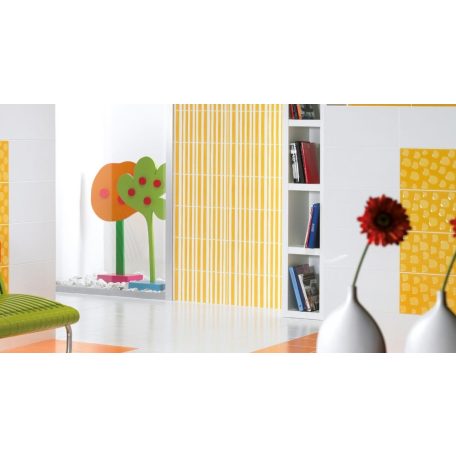 Pamesa Agatha 1 Lineas Amarillo - Decorado 25x50