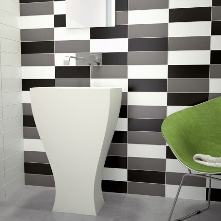 Metro Liso Flat Blanco Brillo 10x30 fényes fehér sima metro csempe