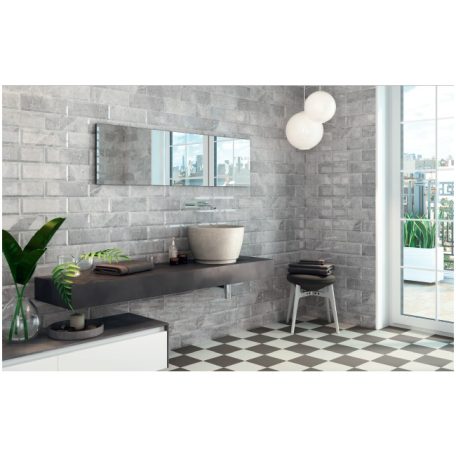 Forest Gris Metro Bisel Brillo 10x30 fózolt fényes metró fali csempe 