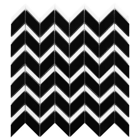 DUNIN PURE BLACK CHEVRON MIX mozaik csempe