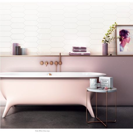 Picket /nyíl/ White Matt sima hatszög 10x30 fehér fali csempe